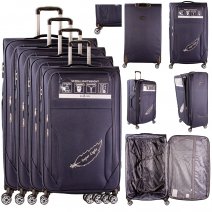 T-SC-03 D.NAVY SET OF 4 TRAVEL TROLLEY SUITCASES