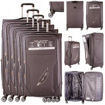 T-SC-03 D.GREY SET OF 4 TRAVEL TROLLEY SUITCASES